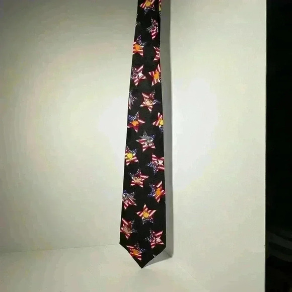Vintage Looney Tunes Flag Neck Tie, Patriotic and Fun - Picture 2 of 4
